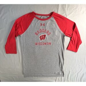 Under Armour Wisconsin Badgers 3/4 Sleeve Kids YXL‎ NCAA College
